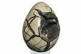 Septarian Dragon Egg Geode - Black Crystals #246121-1